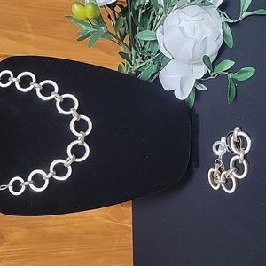 White House and Black Market 2 sided  Cream and Black Necklace and Bracket.